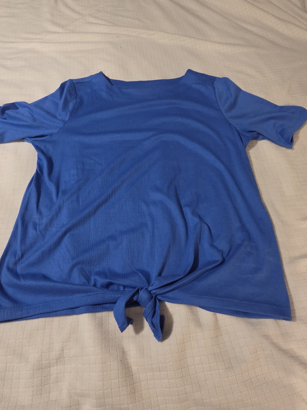 Croft & Barrow Dusty Royal Blue Short-Sleeve Tie-Front Tee